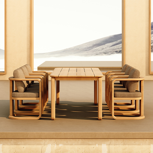 Luxury Solid Teak Outdoor Dining Set KMD18025