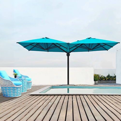 Blue Dual Open Outdoor Umbrella KMS1623-8A