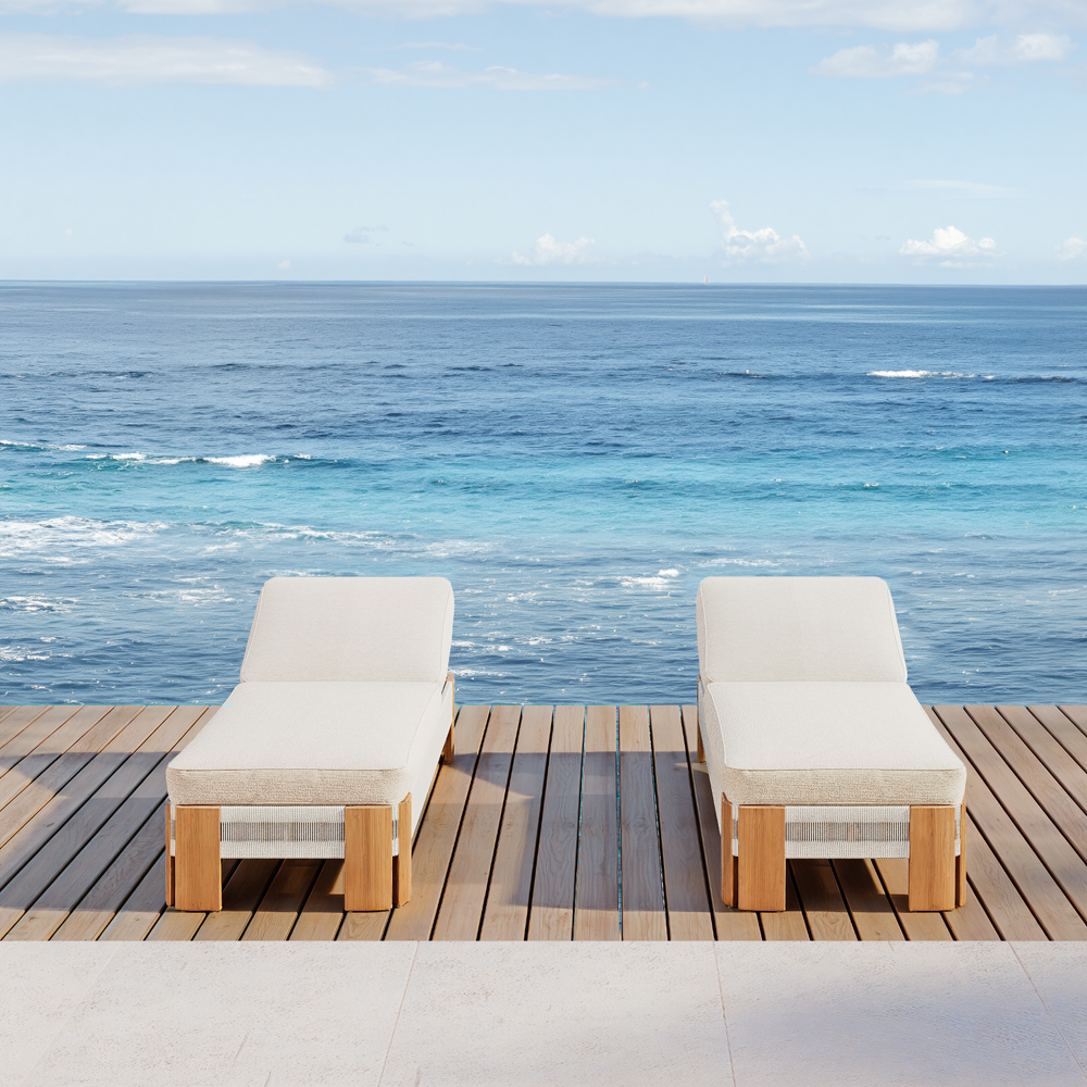 High-end Teak Woven Sun Loungers KMD18002