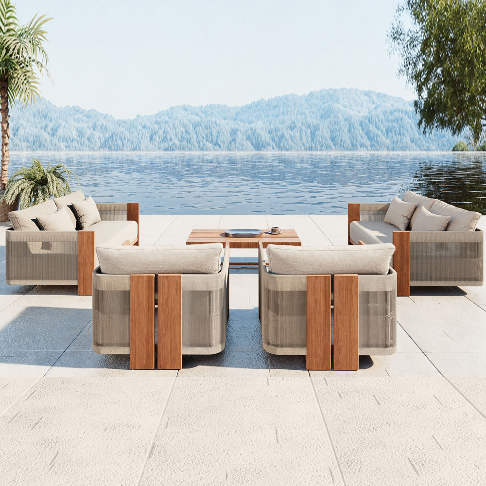 High-end Teak Woven Outdoor Sofa KMD18002