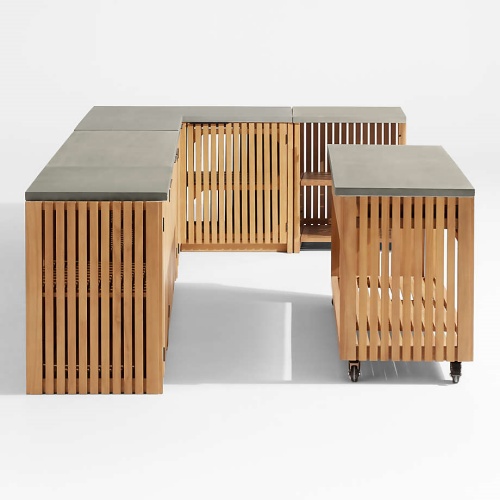 Premium Solid Teak Outdoor Kitchen Cabinets KMO1502
