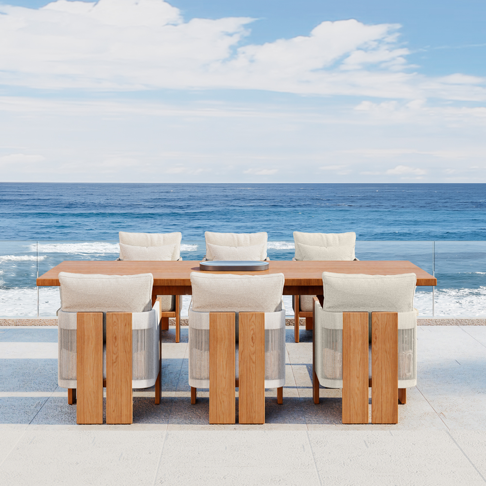 All-Weather Teak Woven Outdoor Dining Set KMD18002