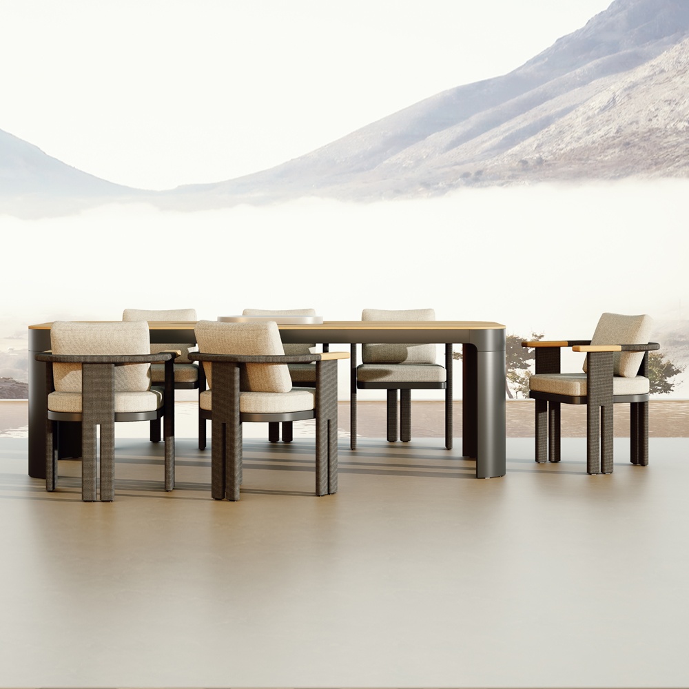 Modern Aluminum Outdoor Dining Set KMD18001