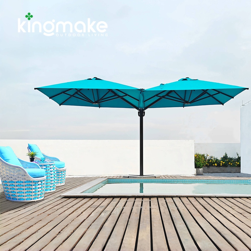 Blue Dual Open Outdoor Umbrella KMS1623-8A