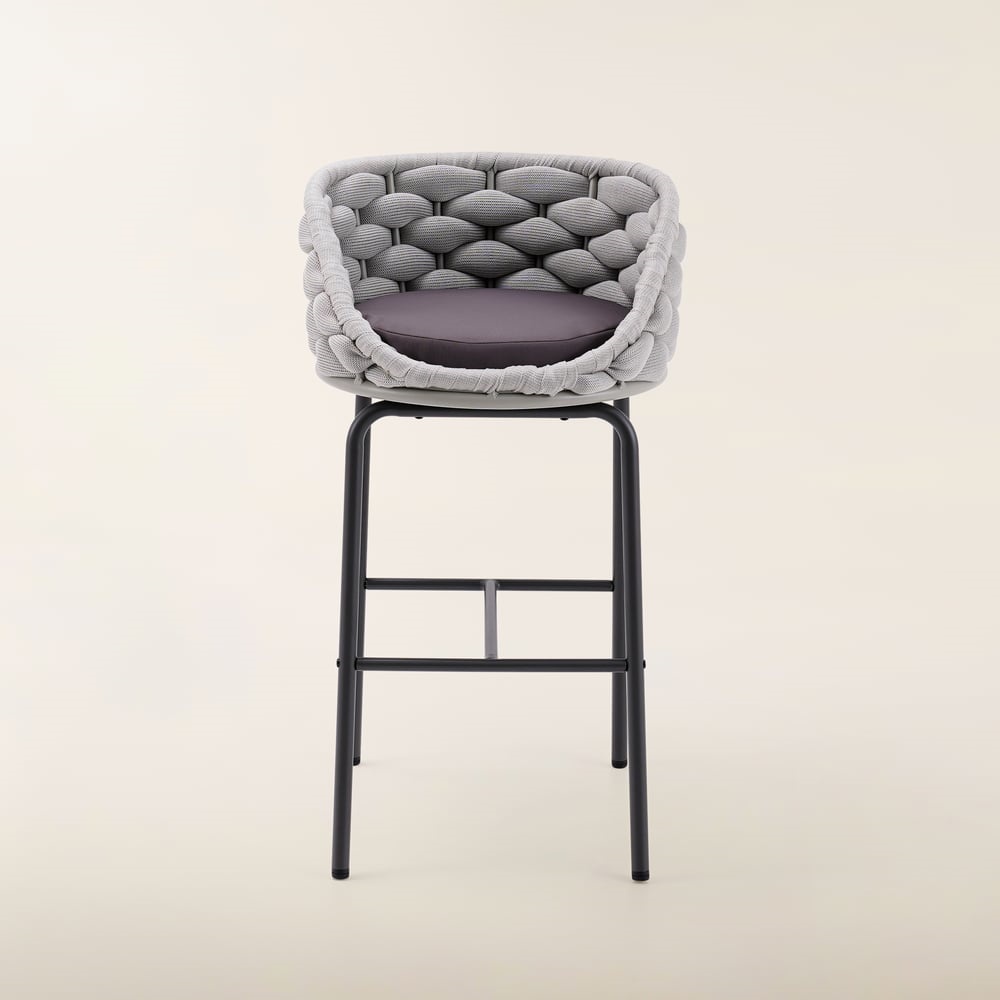 Aluminum Rope Woven Outdoor Bar Stool KM7203