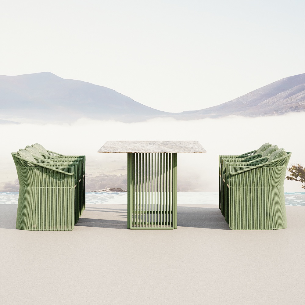 Aluminum Turquoise Series Outdoor Dining Set KMD18006