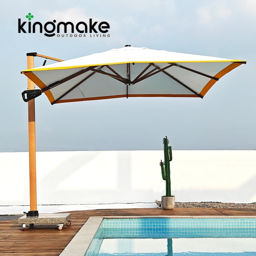 High-end Aluminum LED Square Cantilever Umbrellas KMS8601-2N 