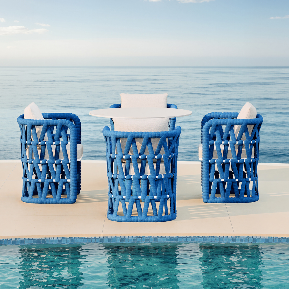 Blue EQ Rope Woven Outdoor Dining Set KMD18005