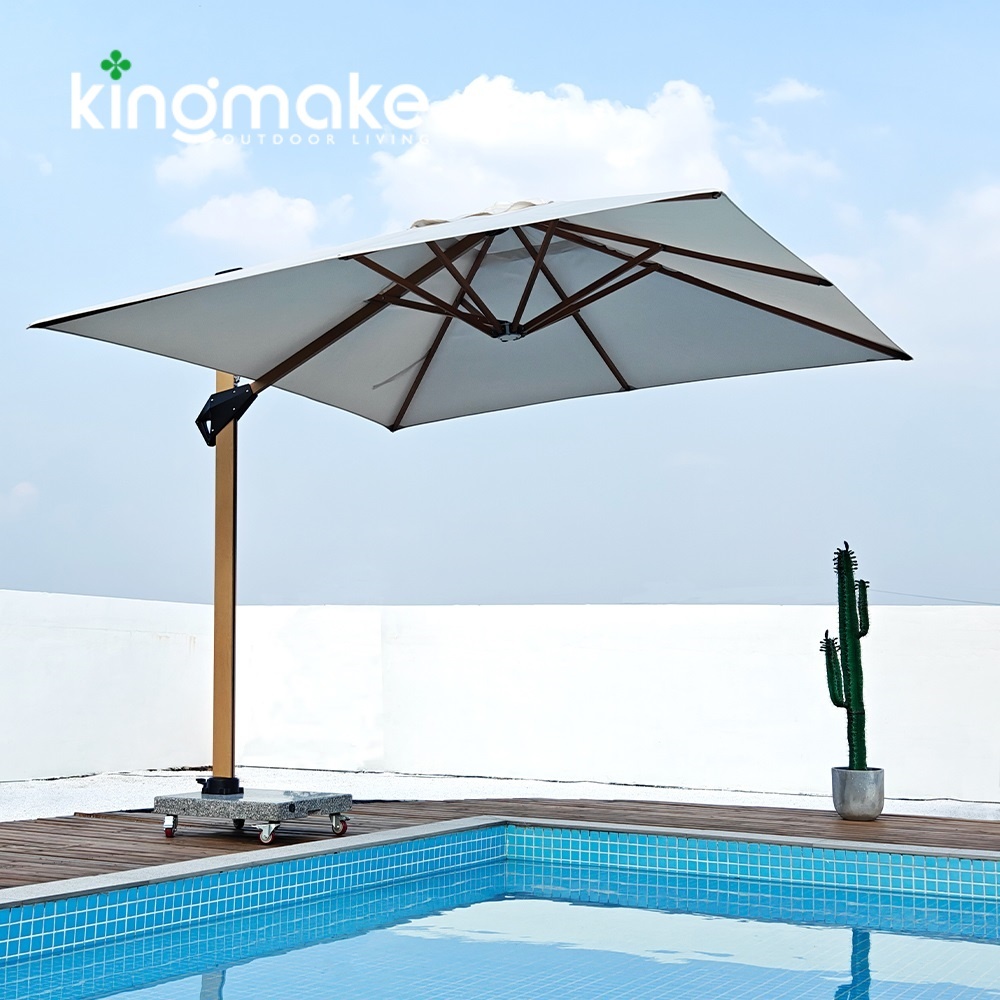 High-end Aluminum LED Square Cantilever Umbrellas KMS8601-2N 