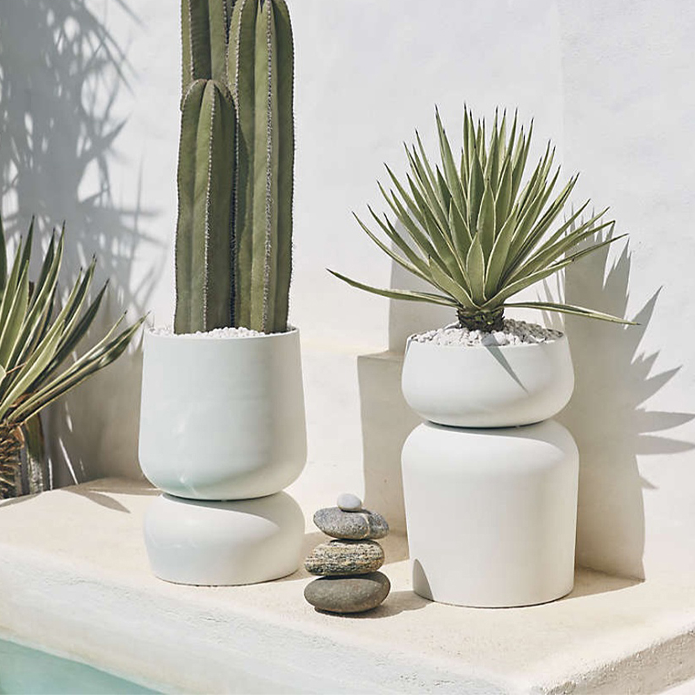 Modern Concrete Round Outdoor Flower Pot KM9008