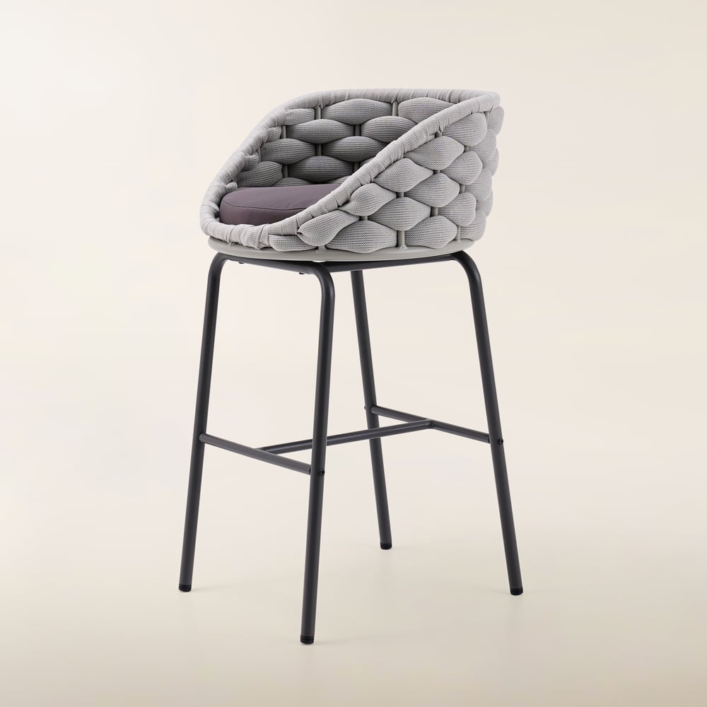 Aluminum Rope Woven Outdoor Bar Stool KM7203