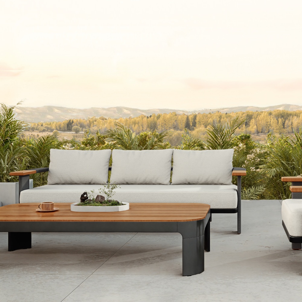 Modern Aluminum Rope Woven Three Seating Sofa KMD18001