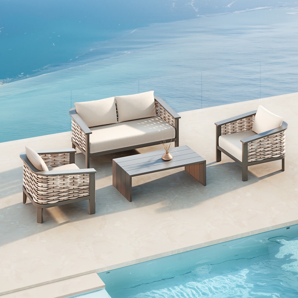 Aluminum Rattan Woven Outdoor Sofa KMD18004