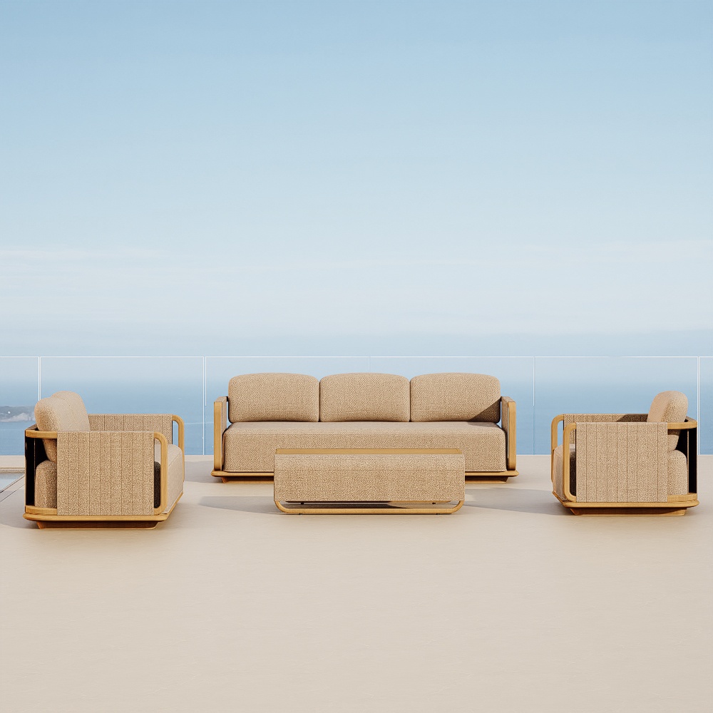 Luxury Teak Outdoor 4 Pieces Sofa Set KMD18007