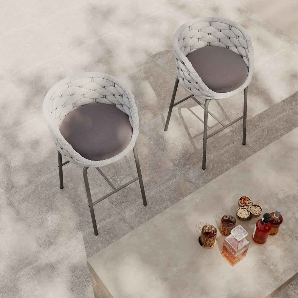 Aluminum Rope Woven Outdoor Bar Stool KM7203