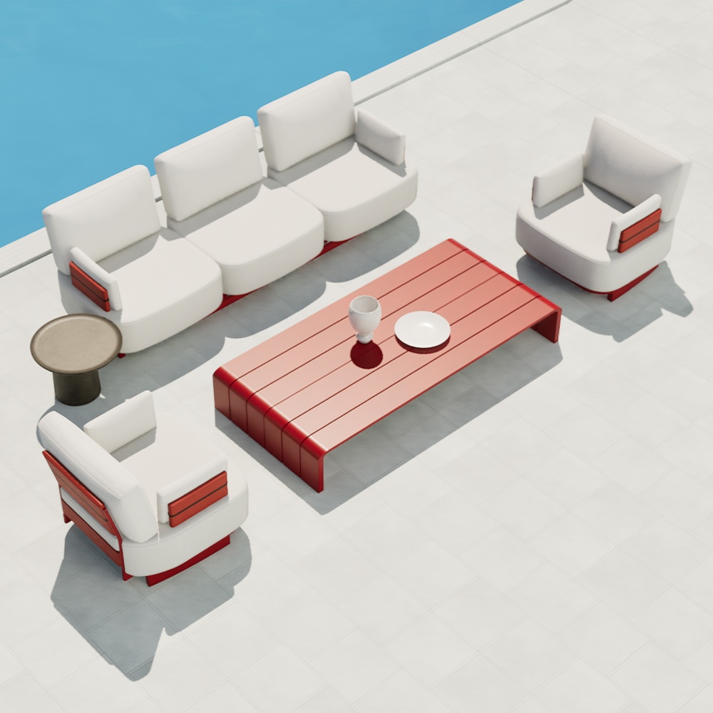 Modern Aluminum Afterglow Collection Sofa KM18013