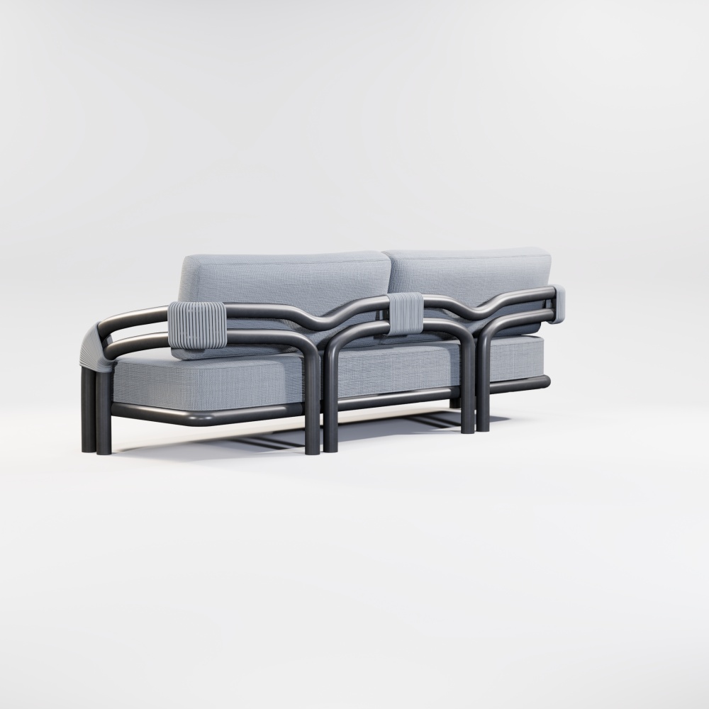 Modern Aluminum Pipeline Collection Two Seaters Sofa KM18015