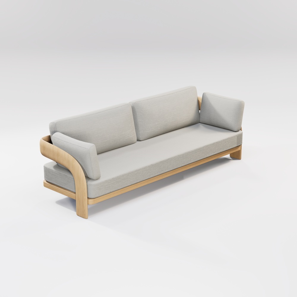 Luxury Teak Outdoor Two Seaters Sofa KMD18016