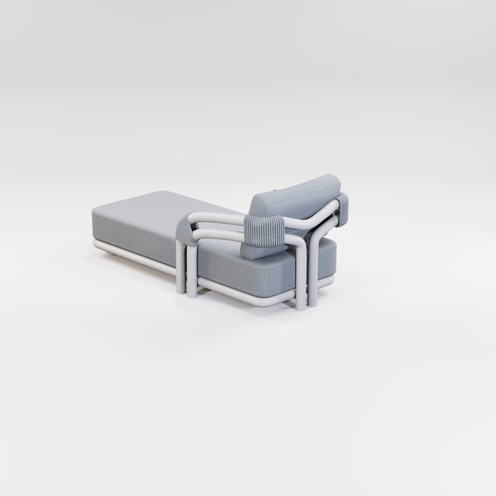 Modern Aluminum Pipeline Collection Sun Lounger KM18015