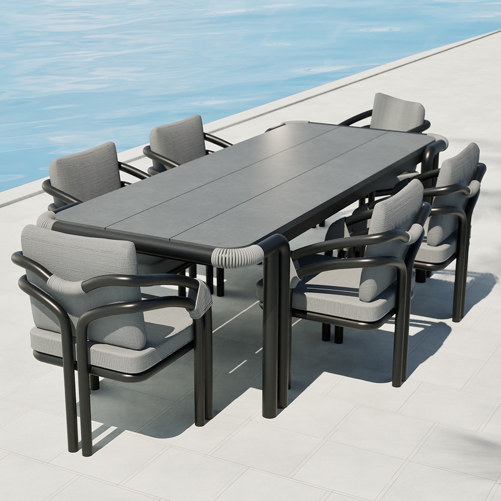 Modern Aluminum Pipeline Collection Dining Set KM18015