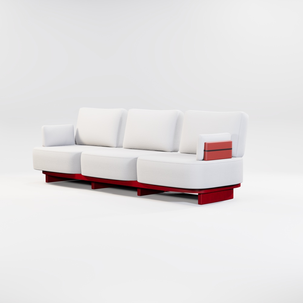 Modern Aluminum Afterglow Collection Three Seaters Sofa KM18013