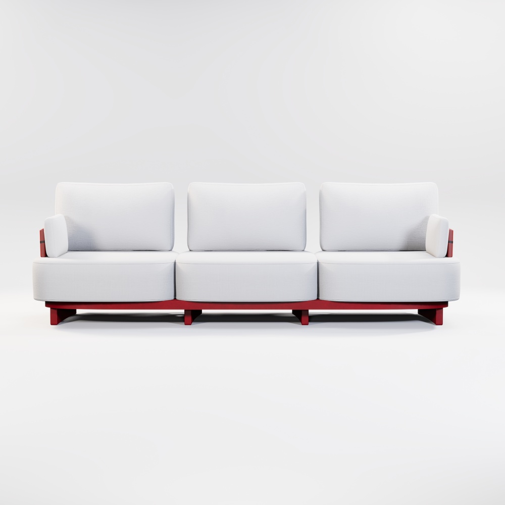 Modern Aluminum Afterglow Collection Three Seaters Sofa KM18013