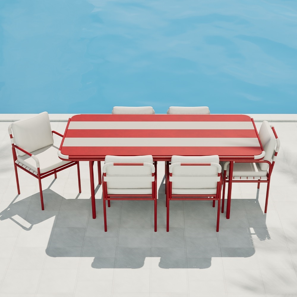 Modern Aluminum Afterglow Collection Dining Set KM18013