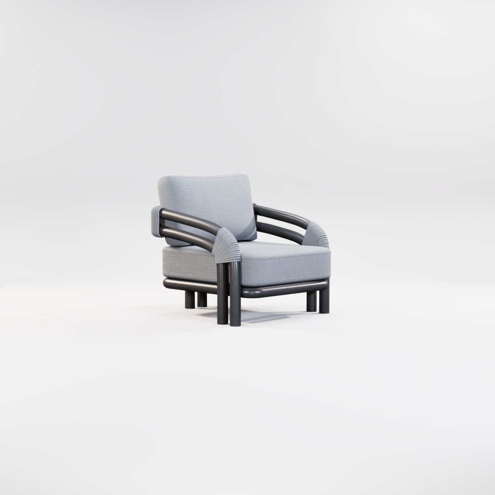 Modern Aluminum Pipeline Collection Single Sofa KM18015