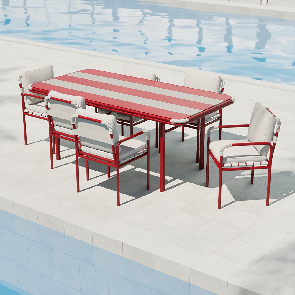 Modern Aluminum Afterglow Collection Dining Set KM18013