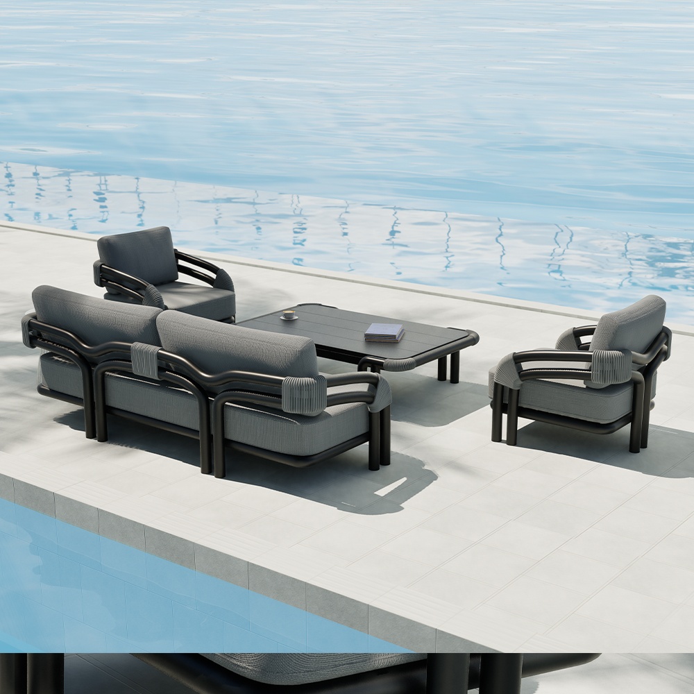 Modern Aluminum Pipeline Collection Sofa KM18015