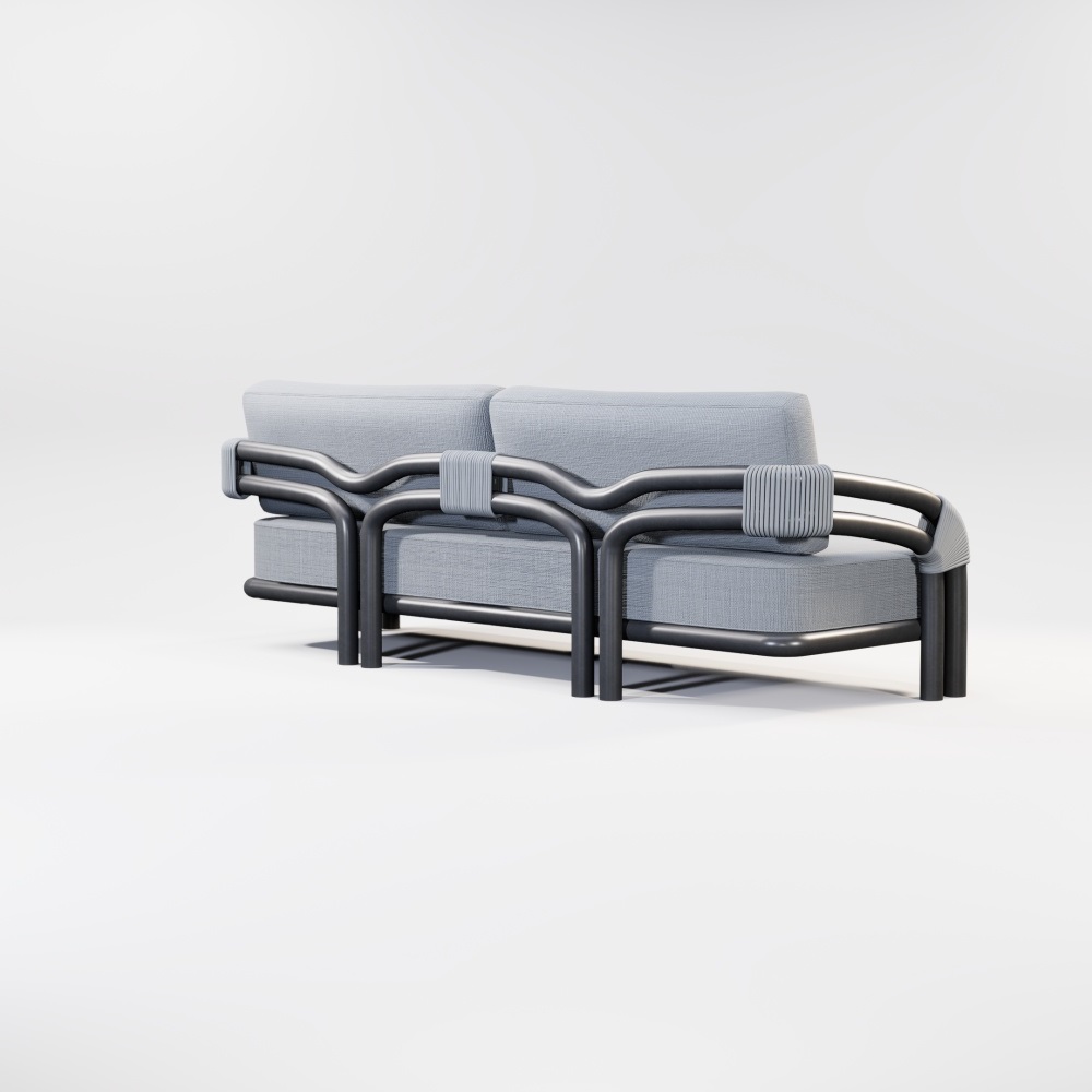 Modern Aluminum Pipeline Collection Two Seaters Sofa KM18015