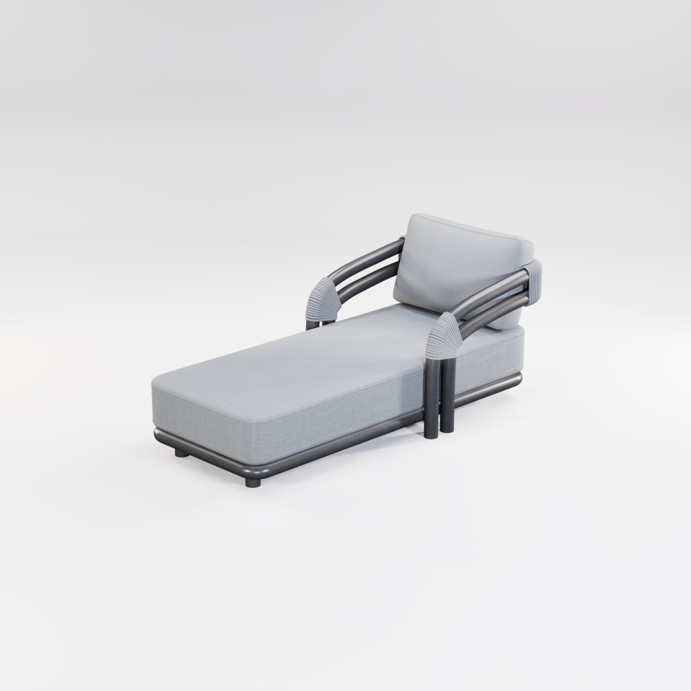 Modern Aluminum Pipeline Collection Sun Lounger KM18015