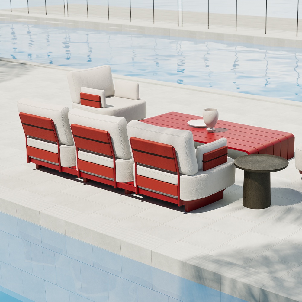 Modern Aluminum Afterglow Collection Sofa KM18013