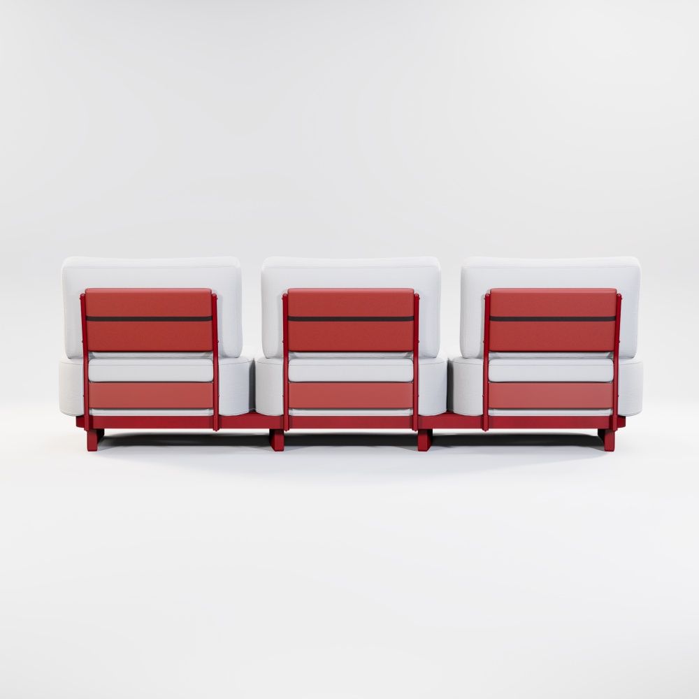 Modern Aluminum Afterglow Collection Three Seaters Sofa KM18013