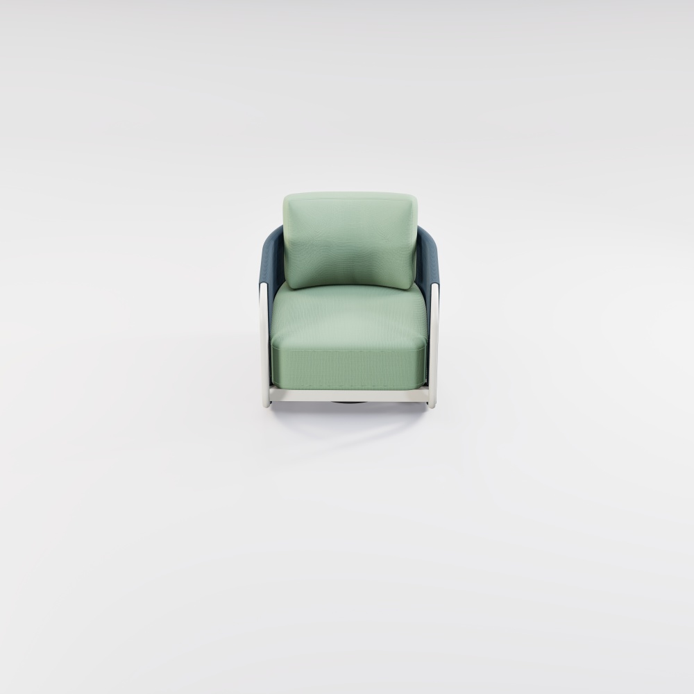 Modern Aluminum URound Collection Single Sofa KM18014