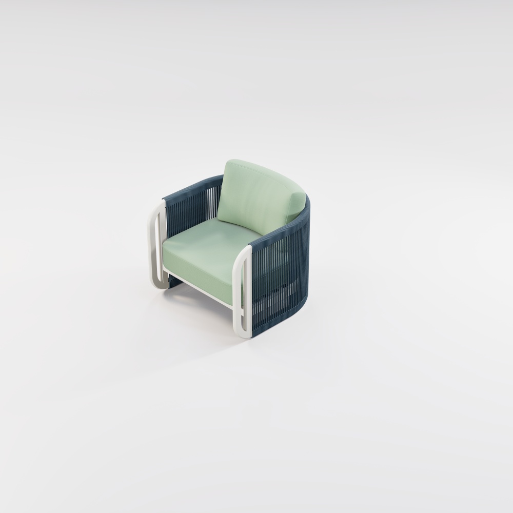 Modern Aluminum URound Collection Single Sofa KM18014