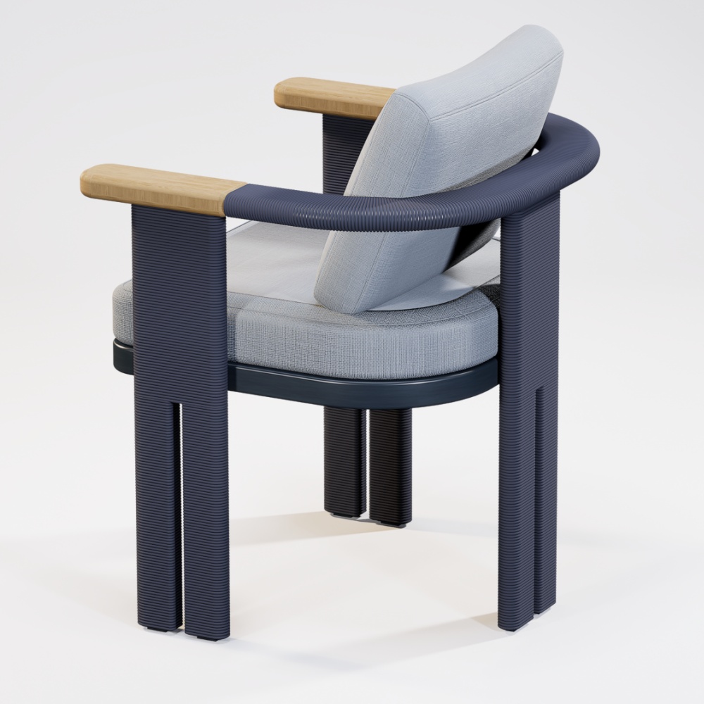 Modern Aluminum Rope Woven Garden Chair KMD18001