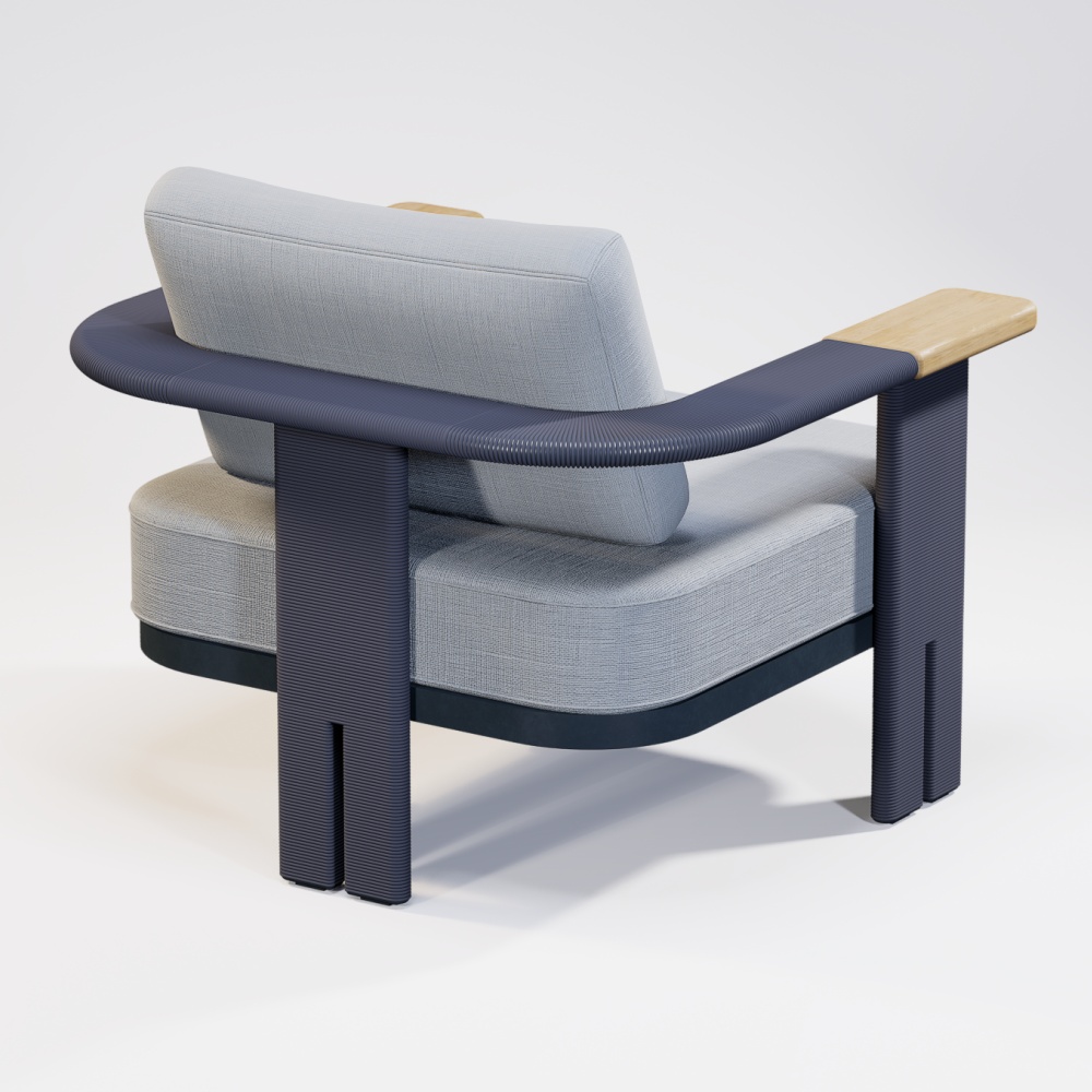 Modern Aluminum Rope Woven Single Sofa KMD18001