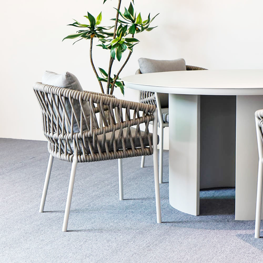 Modern Aluminum Woven Outdoor Dining Set KM18020