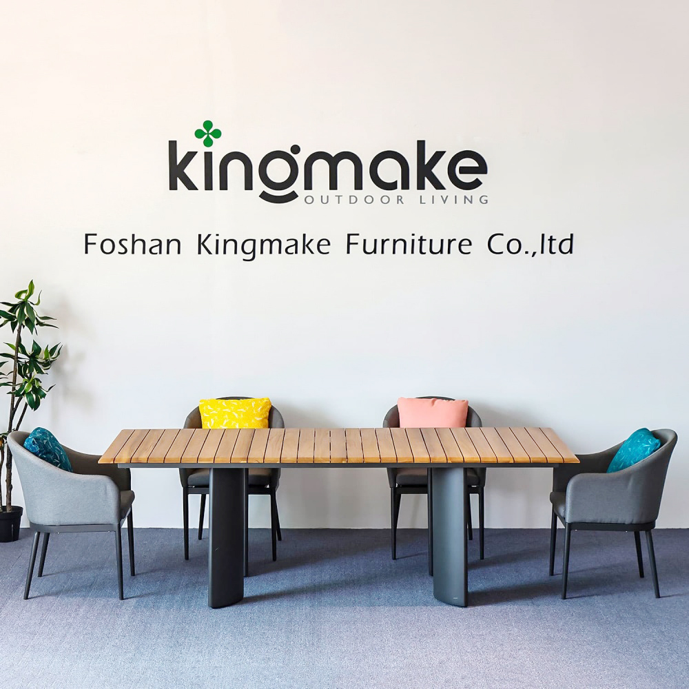 Modern Upholstered Rectangular Outdoor Dining Set KM18019