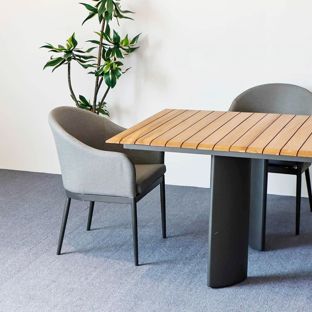Modern Upholstered Rectangular Outdoor Dining Set KM18019
