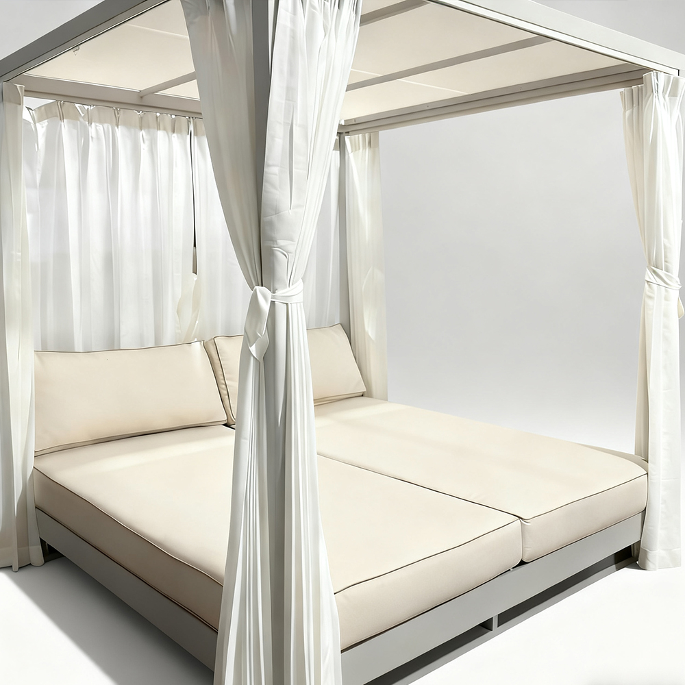 Modern Aluminum Outdoor Double Canopy Daybed KM18025