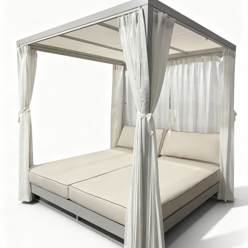 Modern Aluminum Outdoor Double Canopy Daybed KM18025