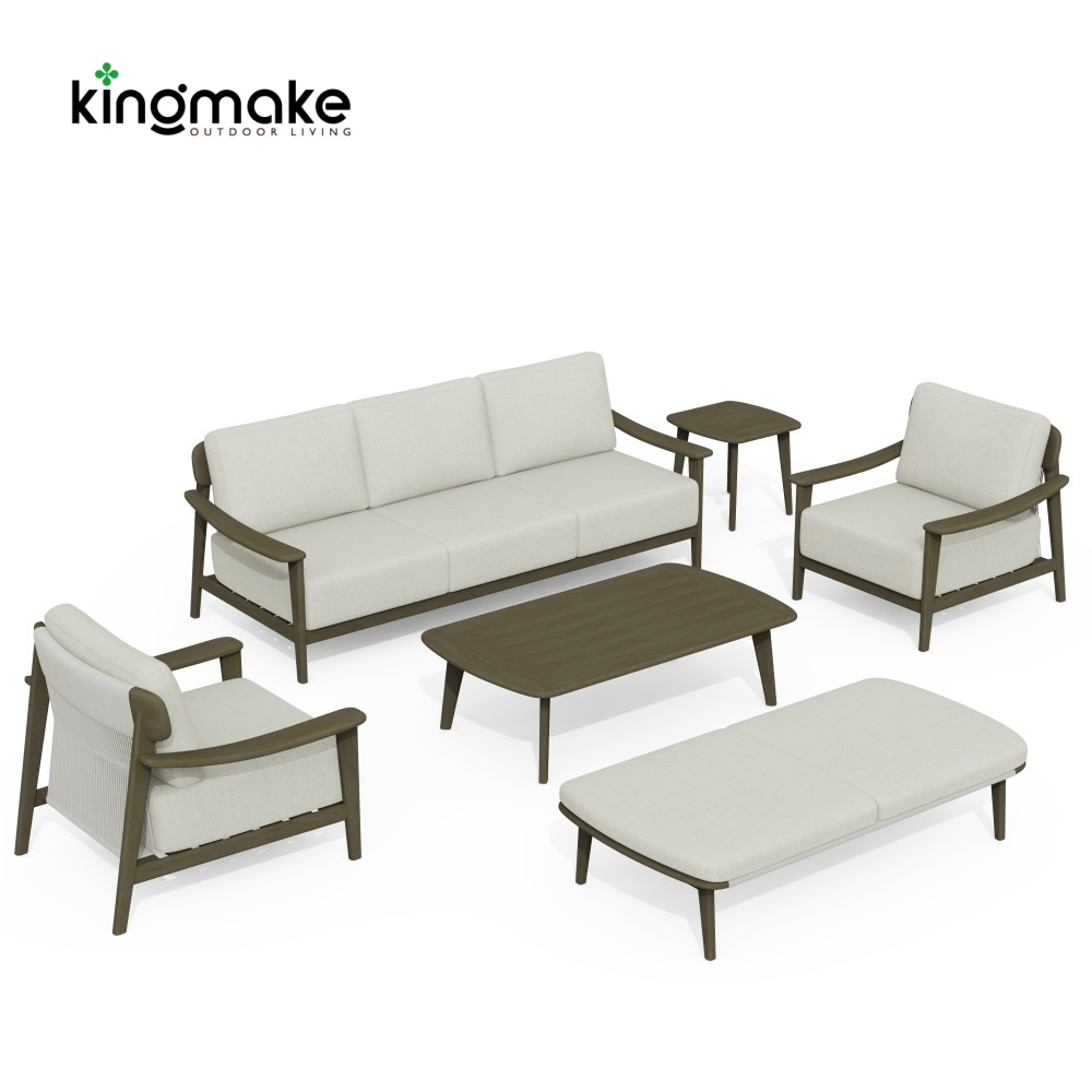 Modern Aged Teak Kael Collection Outdoor Sofa KMD18027