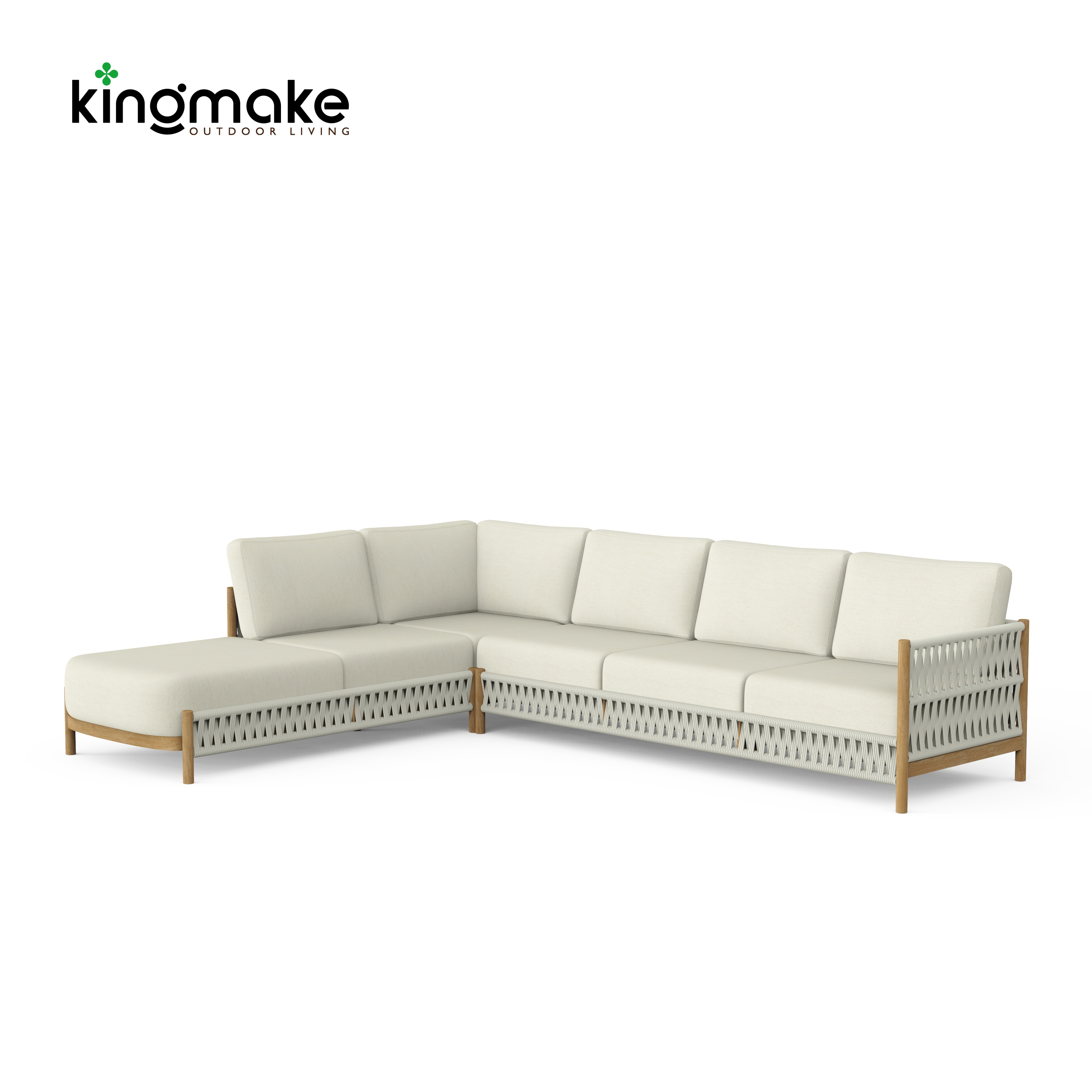 Modern Wooden Powder-Coated Aluminum Sofa KMD18028