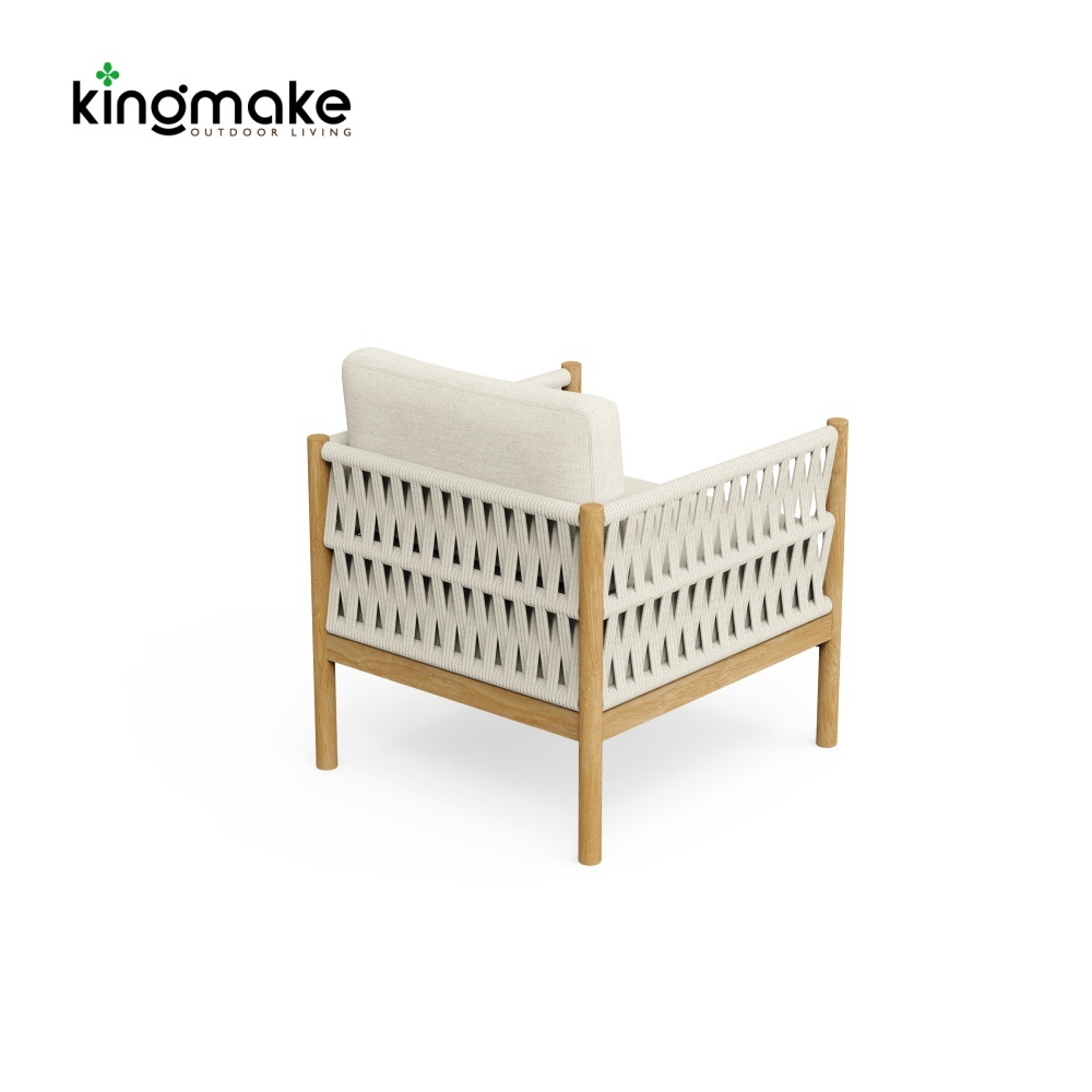Modern Wooden Powder-Coated Aluminum Outdoor Chair KMD18028
