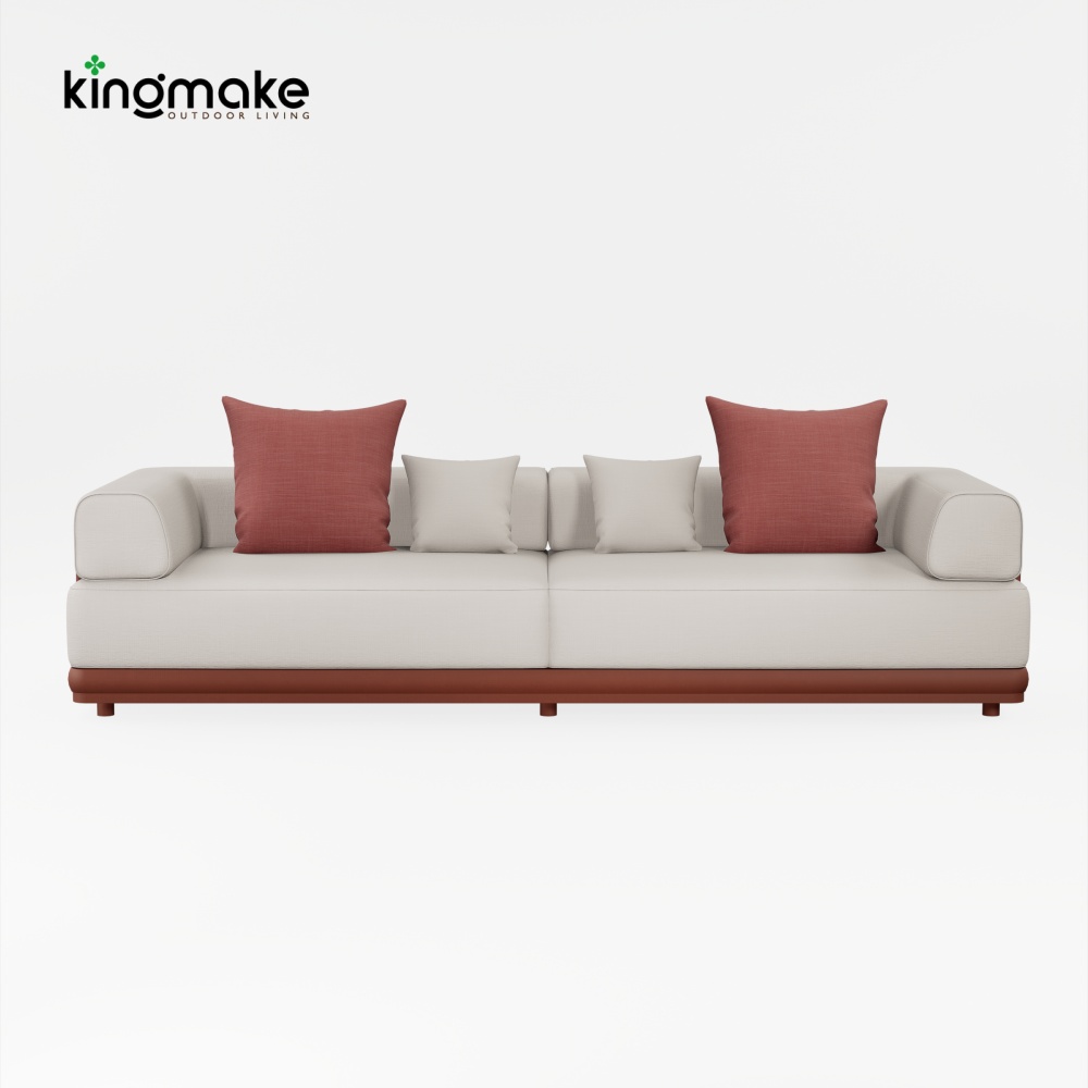 Modern Aluminum Vita Collection L-Shape Sofa KM18031