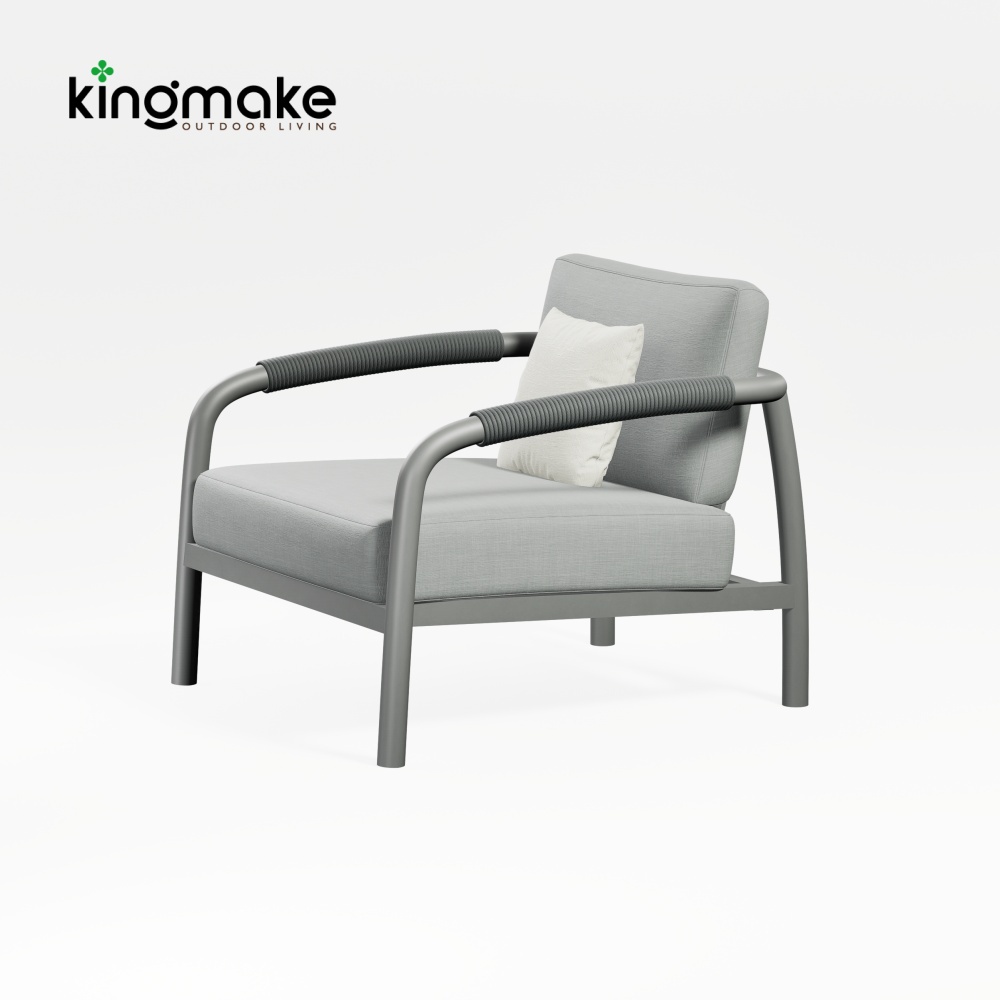 Waterproof Aluminum Rolla Collection Single Sofa KM18035