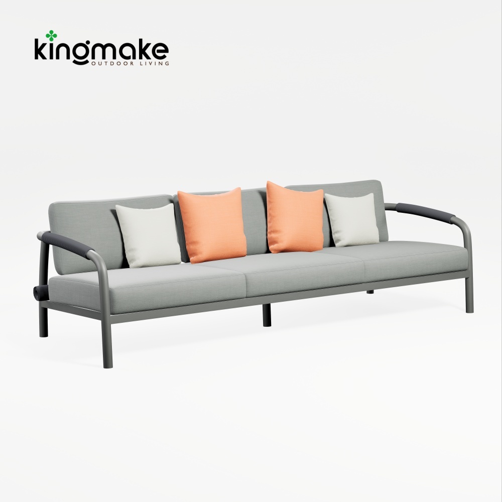 Waterproof Aluminum Rolla Collection Three-Seat Sofa KM18035