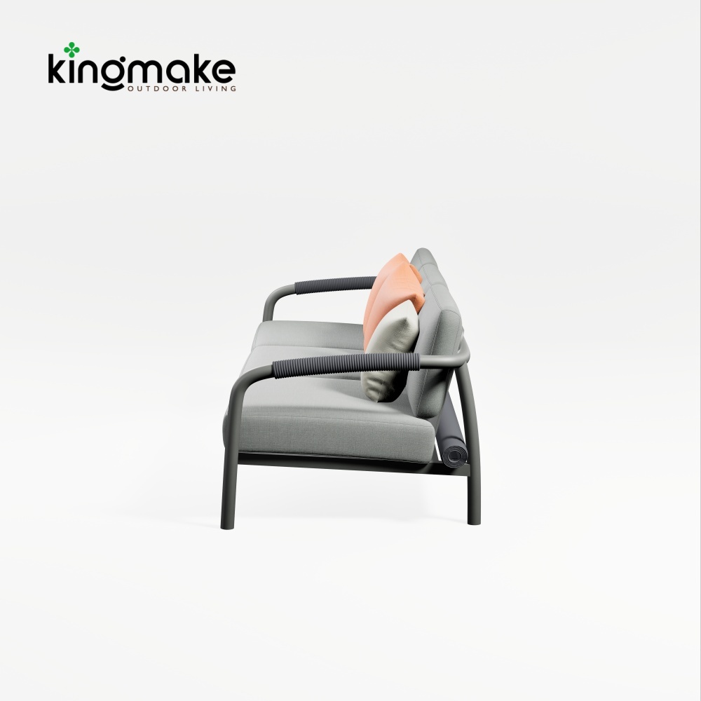 Waterproof Aluminum Rolla Collection Three-Seat Sofa KM18035
